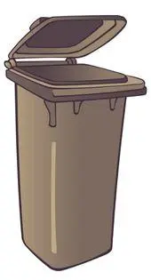 Brown wheelie bin