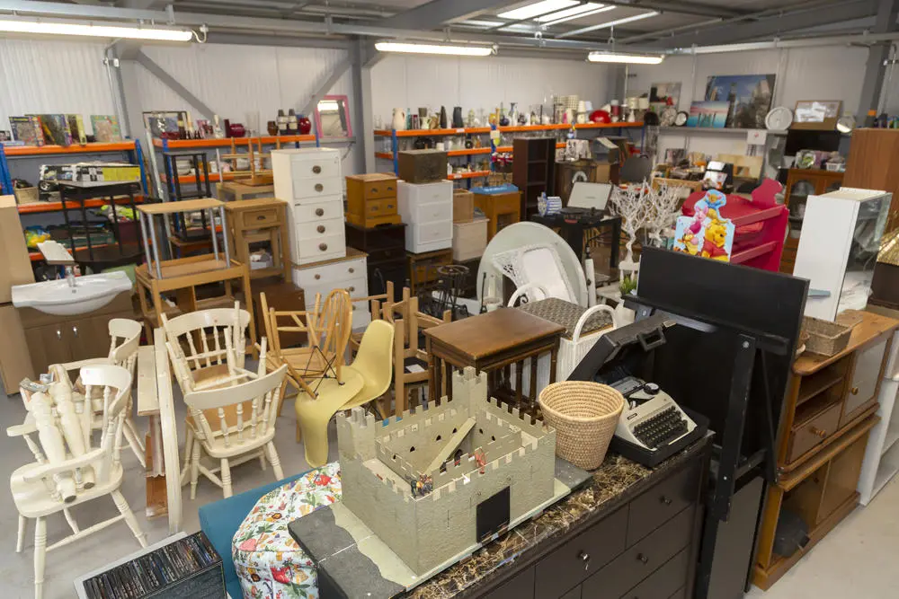 Inside Bury re-use shop.