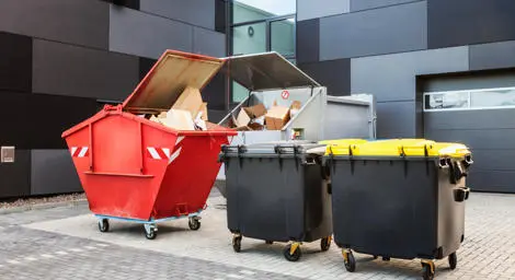 Business waste skips and bins. 
