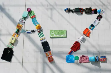 Image of an A and Z made out of objects.