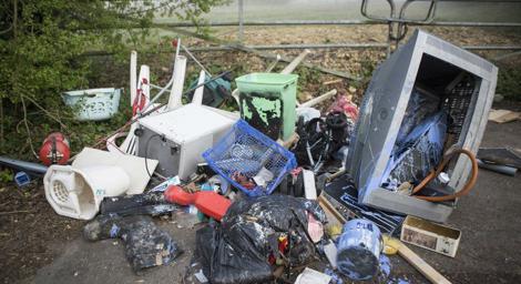 Pile of rubbish on the street