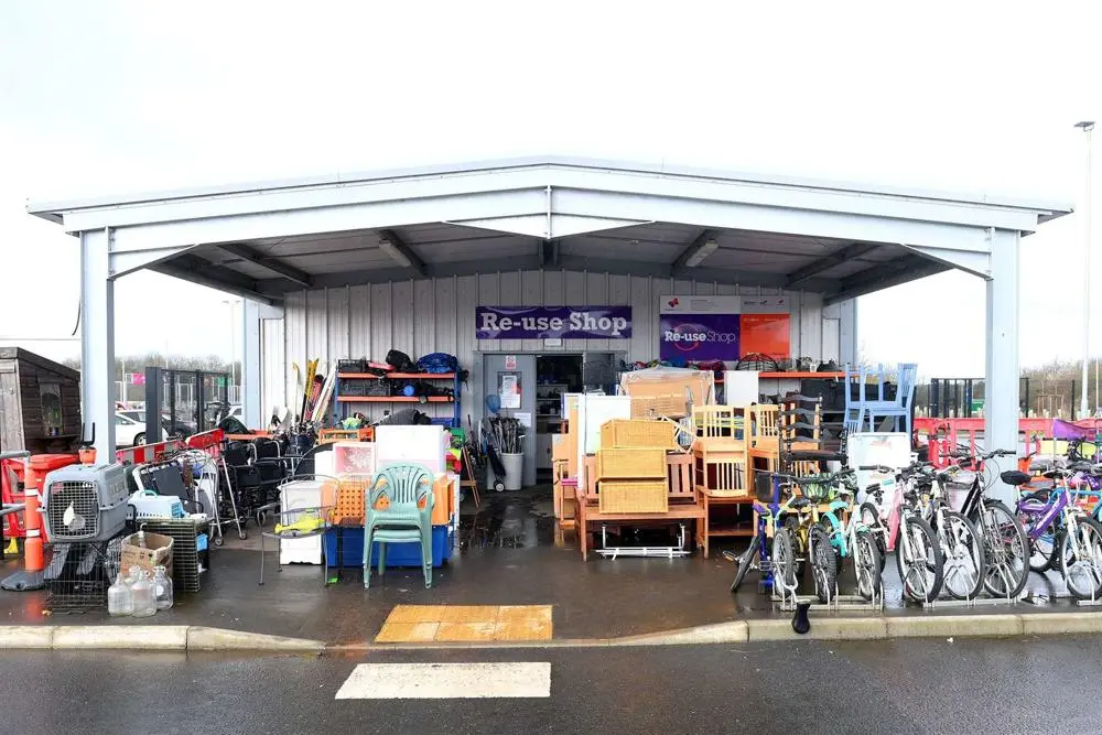 Re-use shop at Bury Recycling Centre.