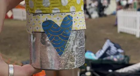 Tin can plant pot