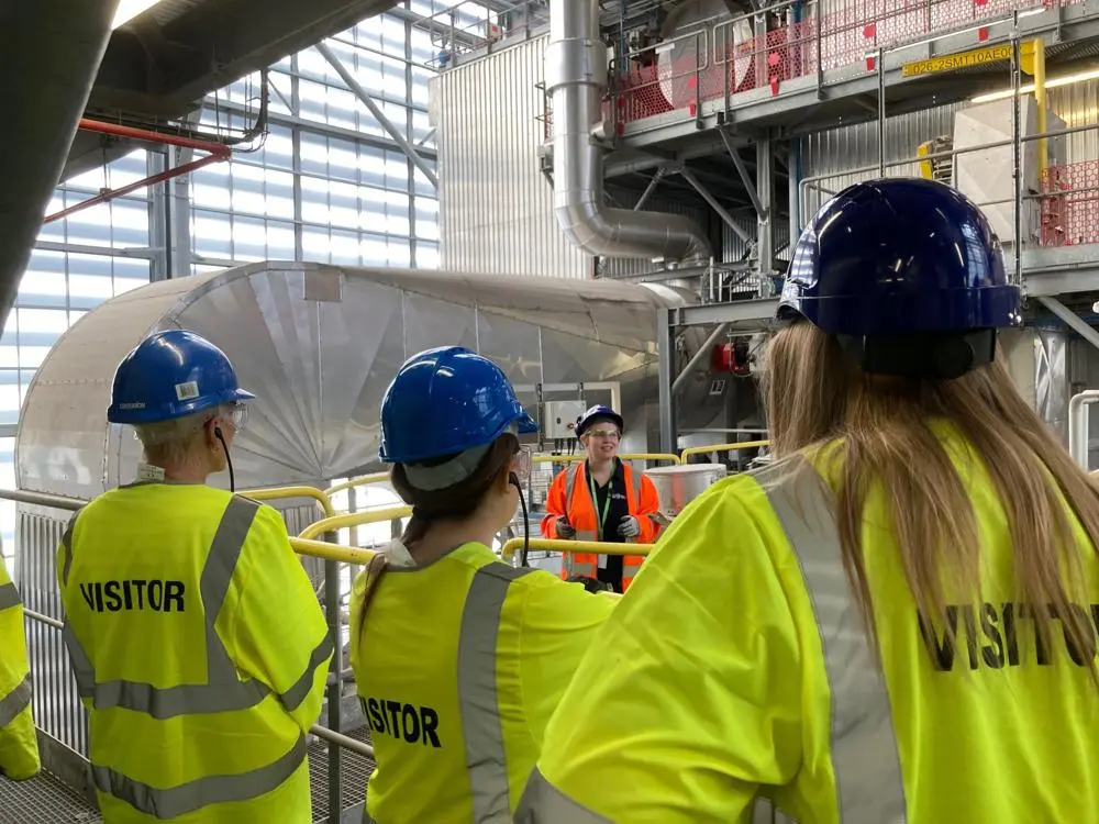 Visitors being shown around the Energy from Waste facility 